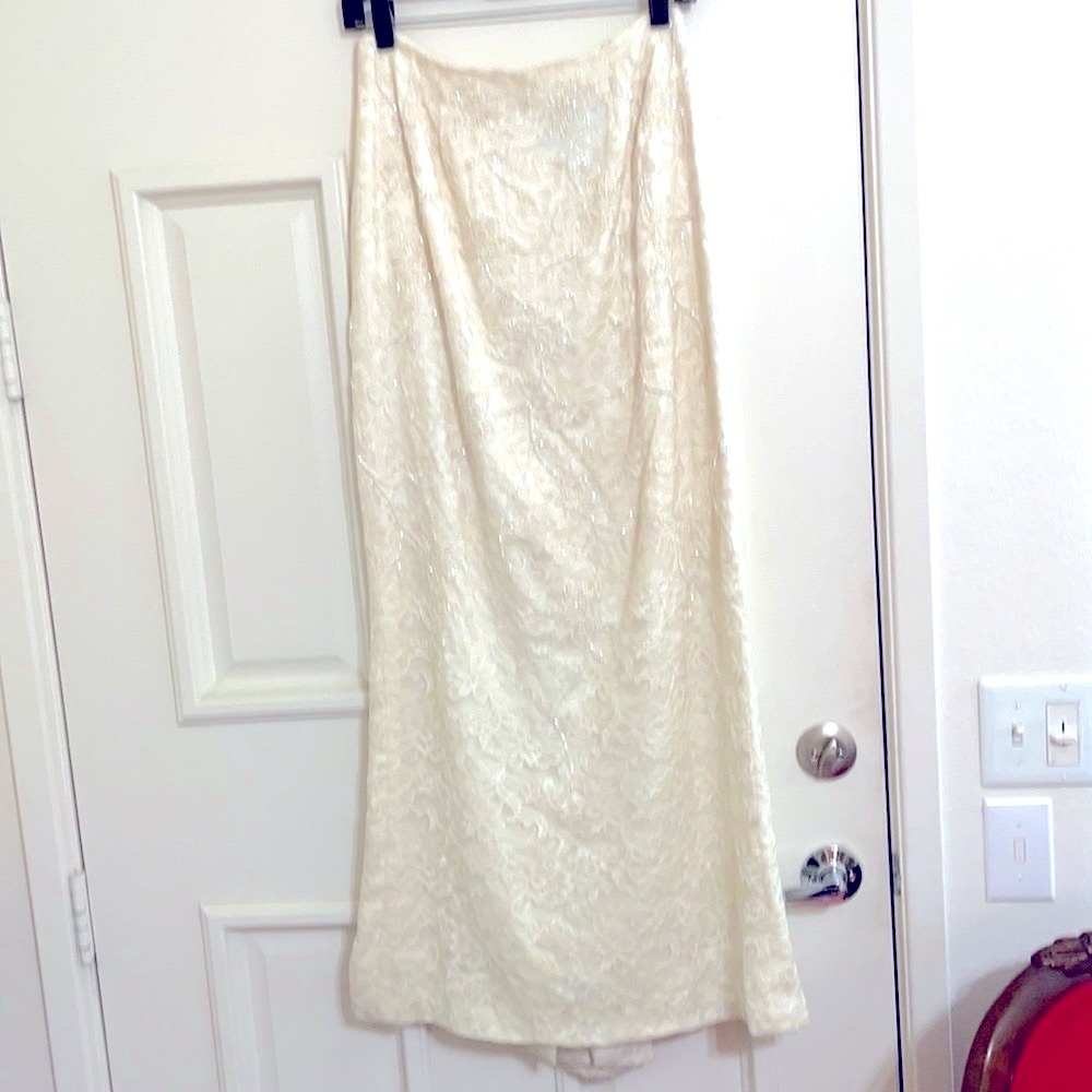 Carmen Marc Valvo Beaded Maxi Skirt Sz 8